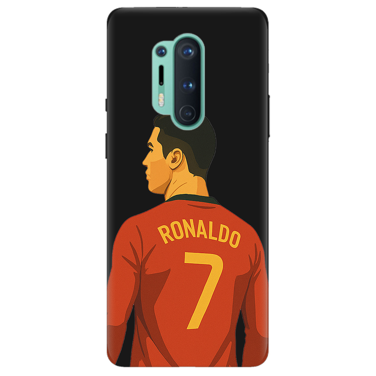 Чохол для OnePlus 8 Pro чорний матовий soft touch Ronaldo - фото 1 - Чохли для телефонів