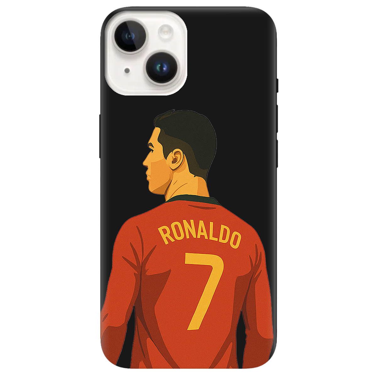 Чохол для Apple iPhone 14 Plus чорний матовий soft touch Ronaldo - фото 1 - Чохли для телефонів