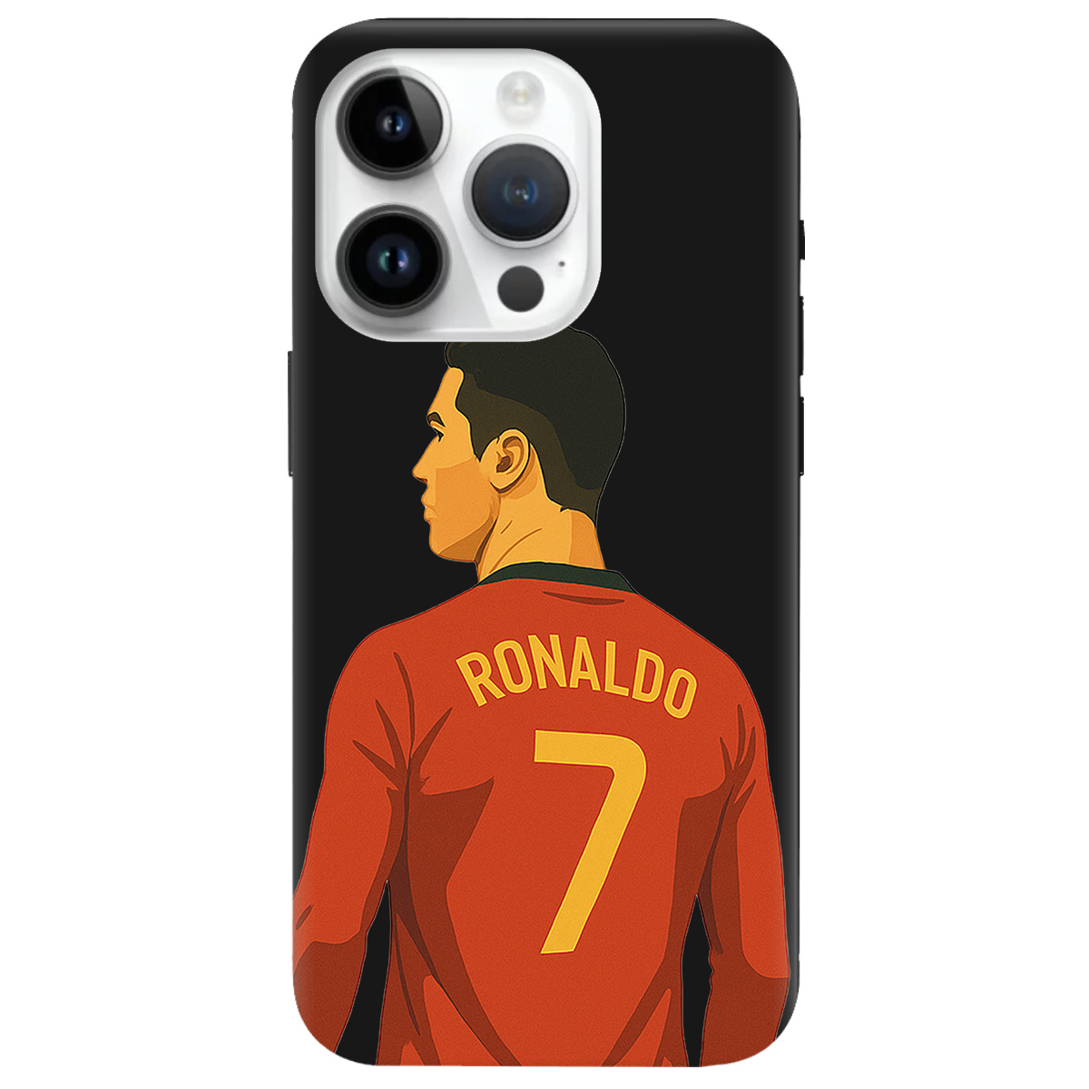 Чехол для Apple iPhone 14 Pro Max черный матовый soft touch Ronaldo - фото 1 Чехол для Apple iPhone 14 Pro Max черный матовый soft touch Ronaldo - фото 1 - Чехлы для телефонов