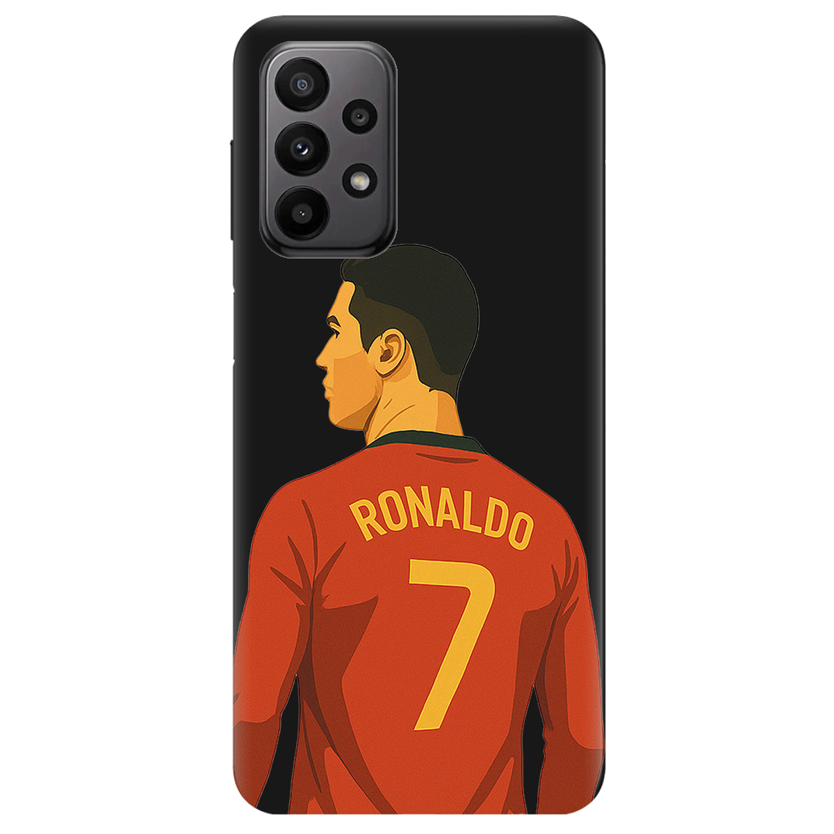 Чехол для Samsung Galaxy A23 4G черный матовый soft touch Ronaldo - фото 1 - Чехлы для телефонов