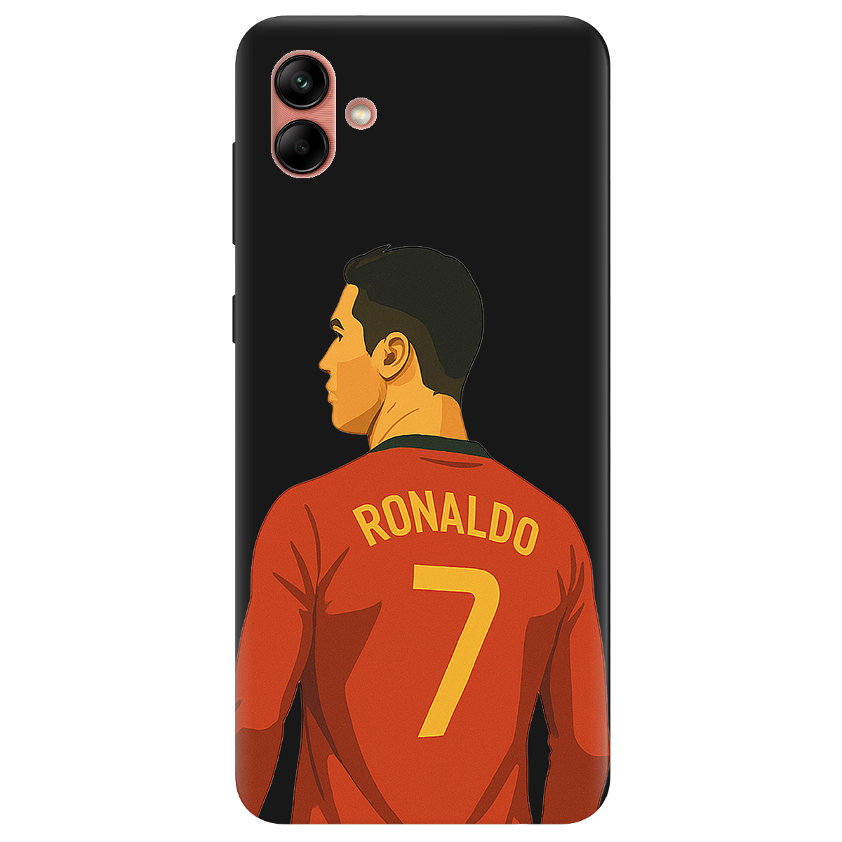 Чохол для Samsung Galaxy A04 чорний матовий soft touch Ronaldo - фото 1 - Чохли для телефонів