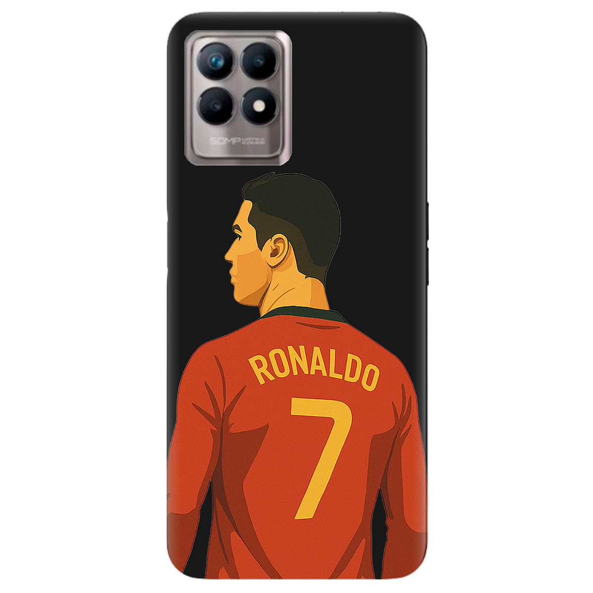 Чохол для Realme 8i чорний матовий soft touch Ronaldo - фото 1 - Чохли для телефонів