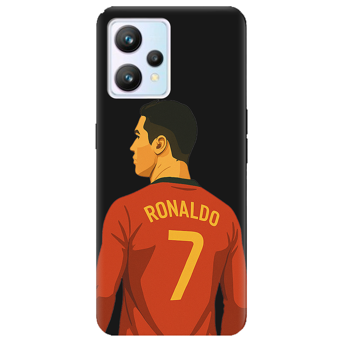 Чохол для Realme 9 чорний матовий soft touch Ronaldo - фото 1 - Чохли для телефонів