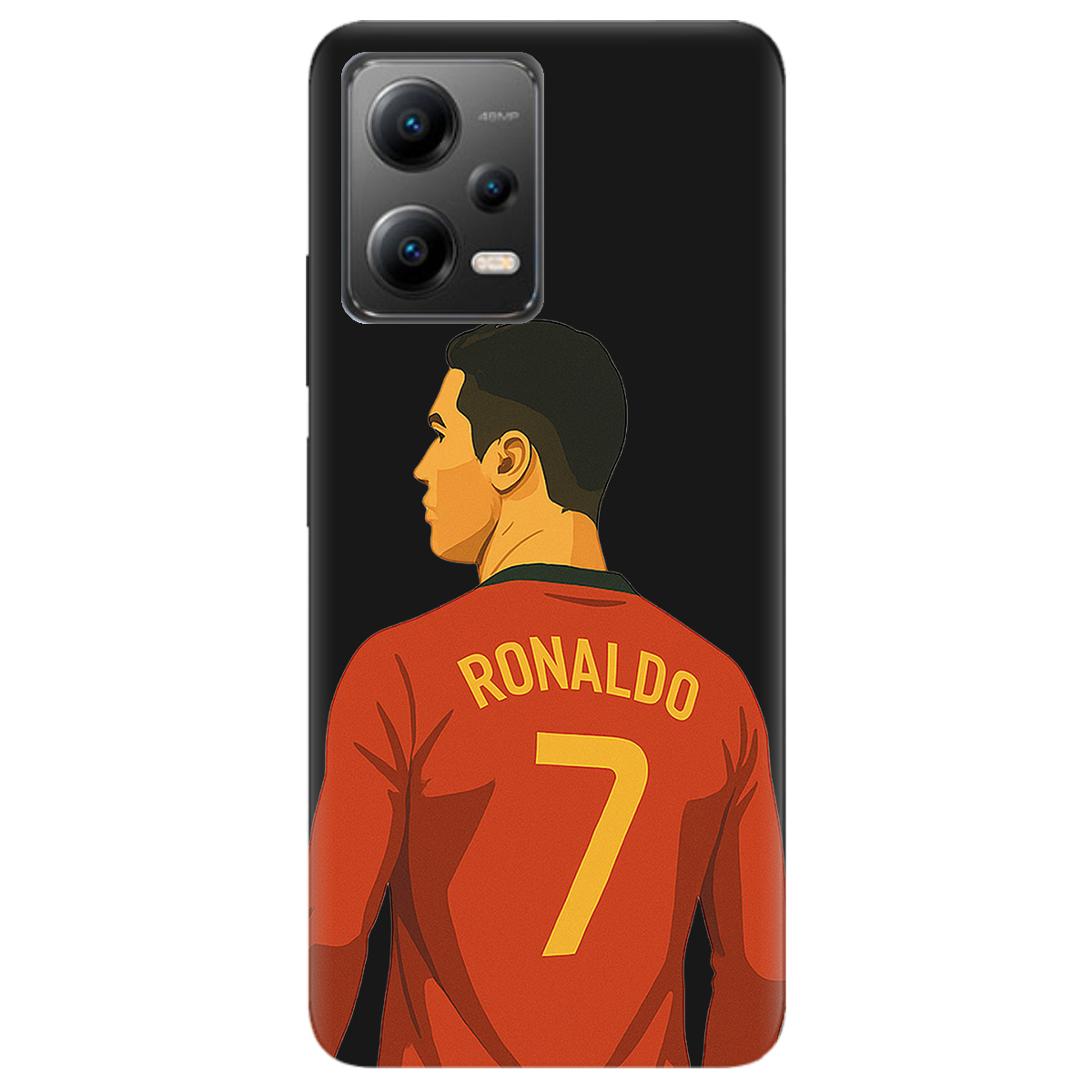 Чохол для Xiaomi Poco X5 5G чорний матовий soft touch Ronaldo - фото 1 Чохол для Xiaomi Poco X5 5G чорний матовий soft touch Ronaldo - фото 1 - Чохли для телефонів