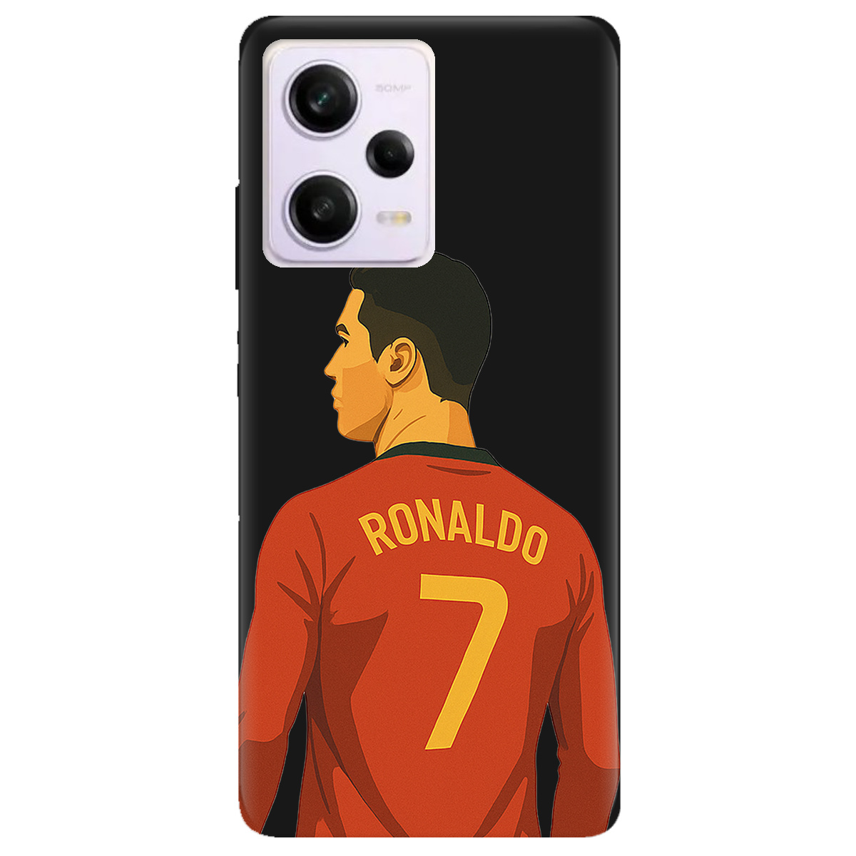 Чохол для Xiaomi Redmi Note 12 Pro 5G чорний матовий soft touch Ronaldo - фото 1 - Чохли для телефонів