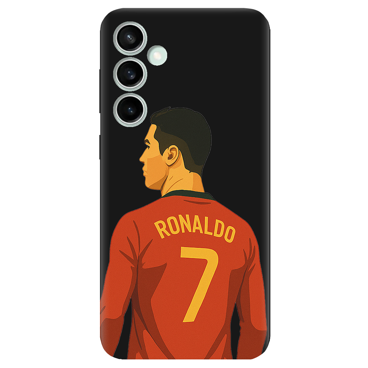 Чехол для Samsung Galaxy S23 FE черный матовый soft touch Ronaldo - фото 1 - Чехлы для телефонов