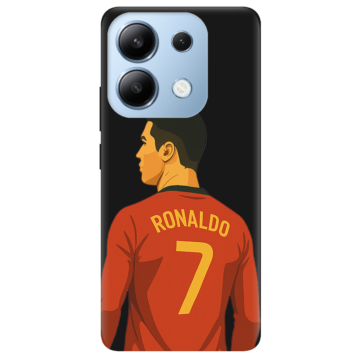 Чохол для Xiaomi Redmi Note 13 4G чорний матовий soft touch Ronaldo - фото 1 - Чохли для телефонів
