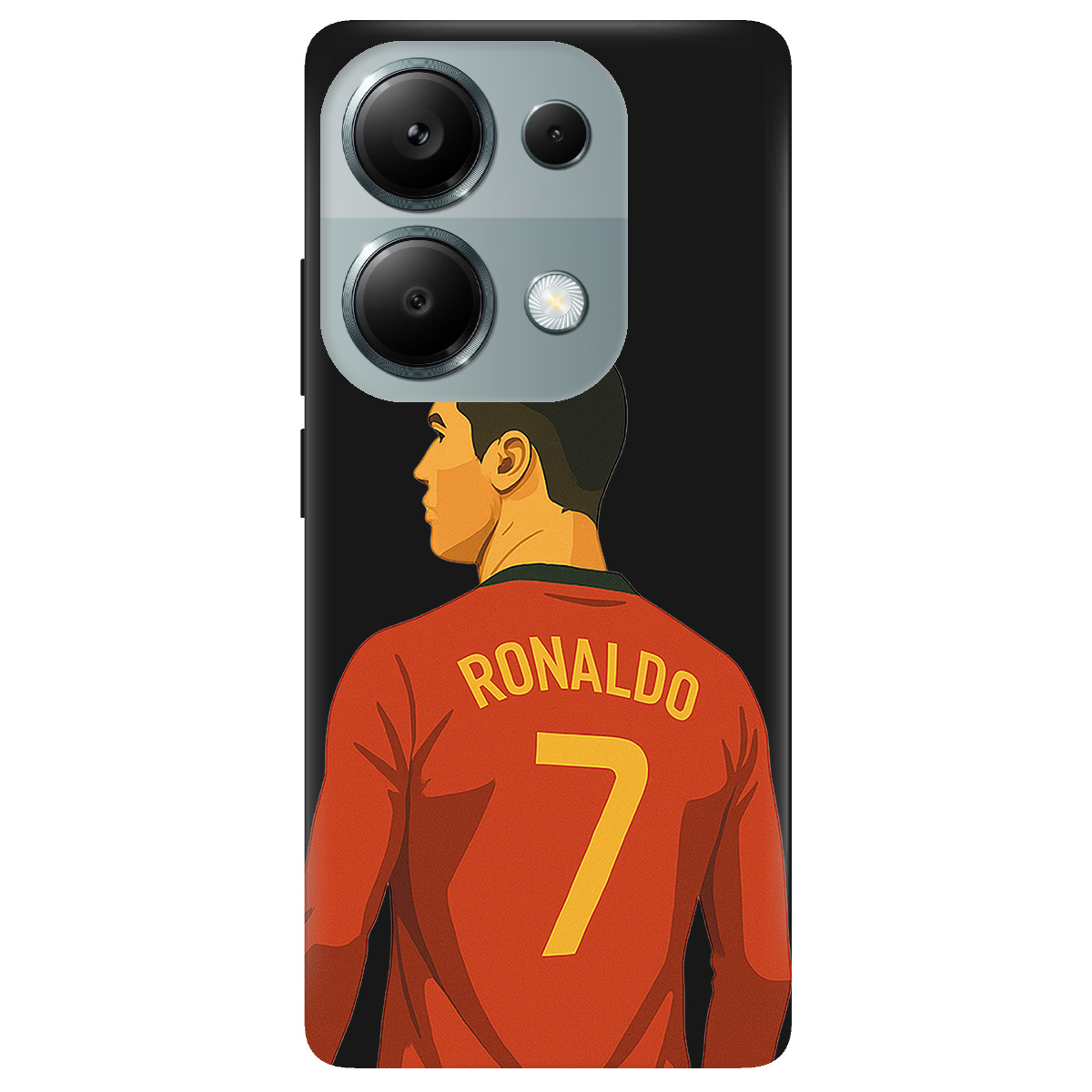 Чохол для Xiaomi Redmi Note 13 Pro 4G чорний матовий soft touch Ronaldo - фото 1 - Чохли для телефонів