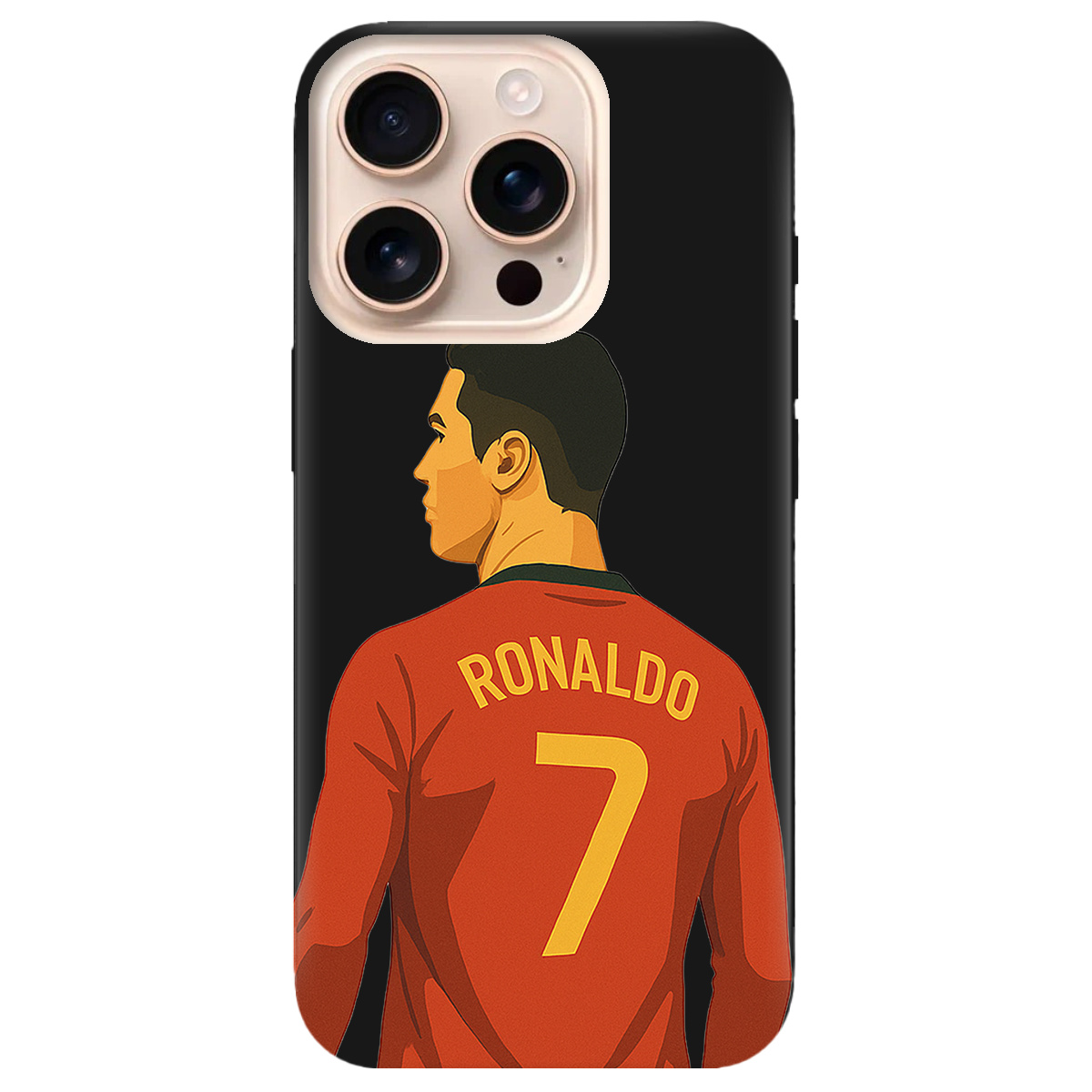 Чохол для Apple iPhone 16 Pro Max чорний матовий soft touch Ronaldo - фото 1 - Чохли для телефонів