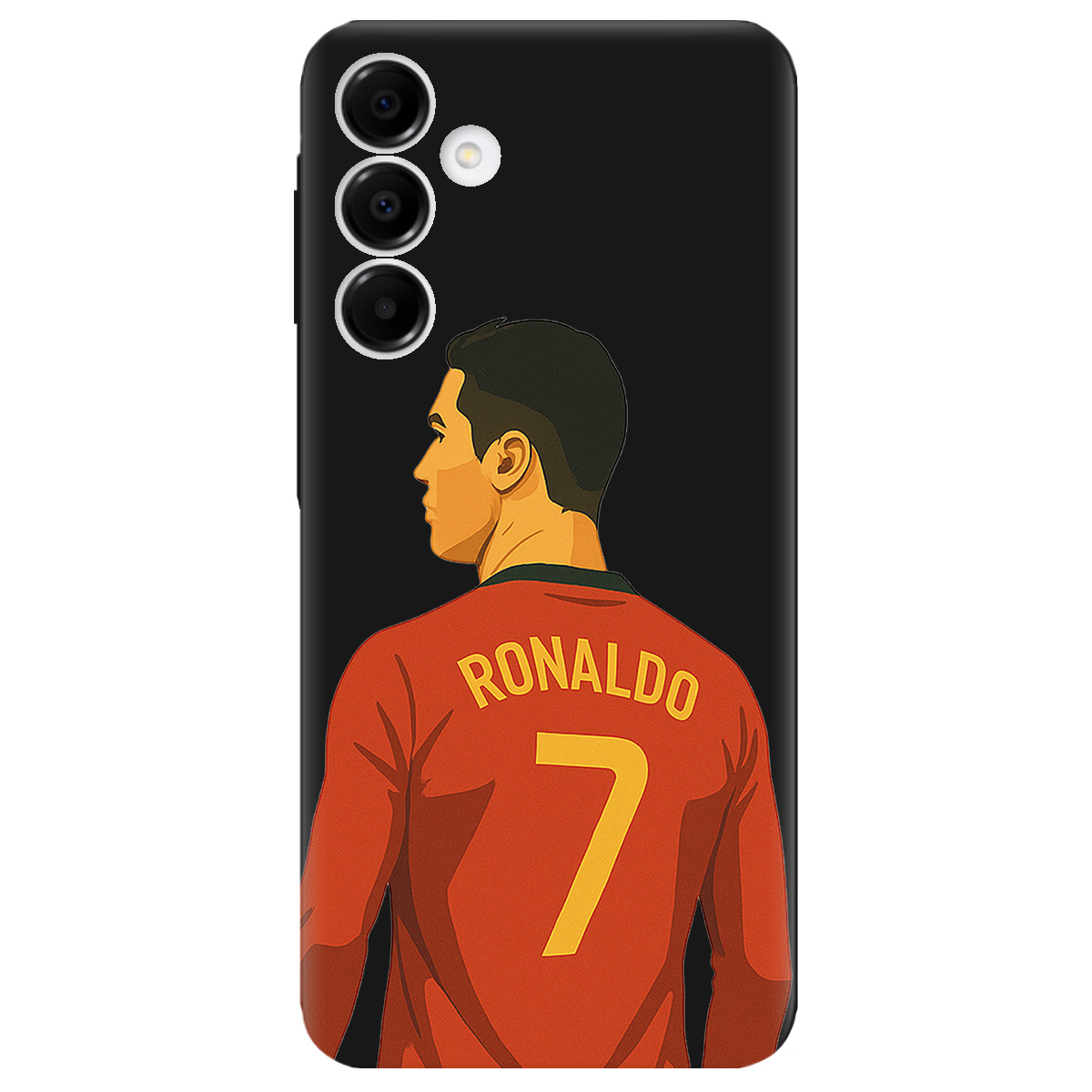 Чохол для Samsung Galaxy A16 чорний матовий soft touch Ronaldo - фото 1 Чохол для Samsung Galaxy A16 чорний матовий soft touch Ronaldo - фото 1 - Чохли для телефонів