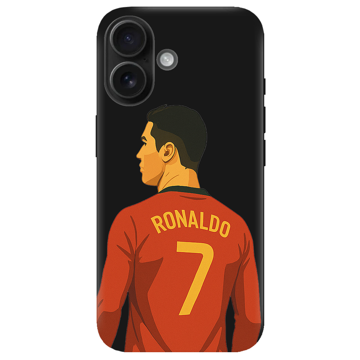 Чохол для Apple iPhone 16 Plus чорний матовий soft touch Ronaldo - фото 1 - Чохли для телефонів