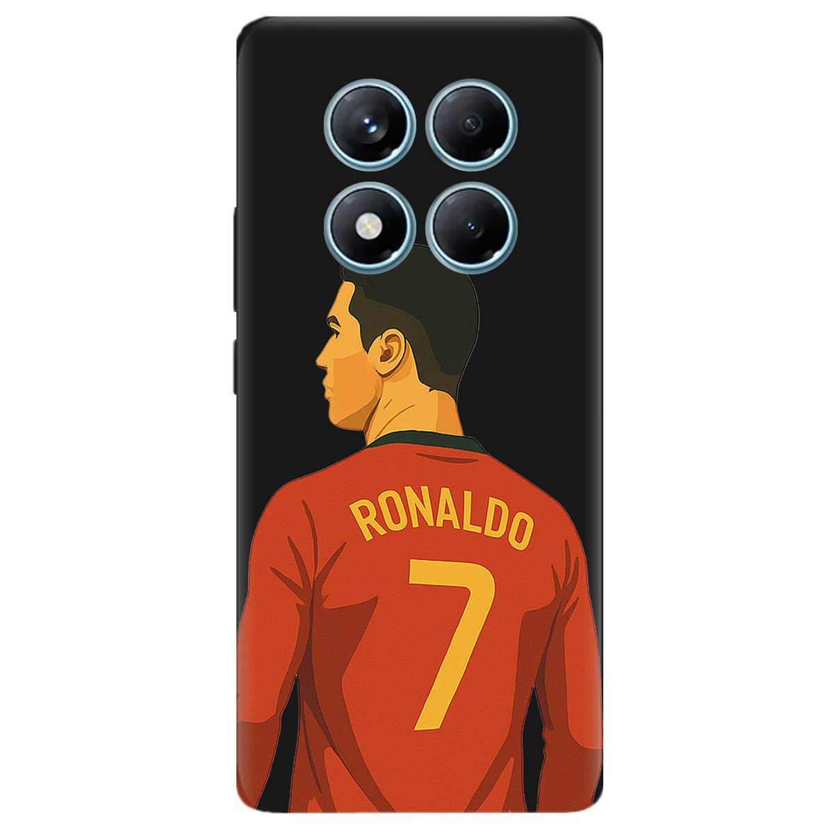 Чохол для Xiaomi Redmi Note 14 Pro 4G чорний матовий soft touch Ronaldo - фото 1 - Чохли для телефонів