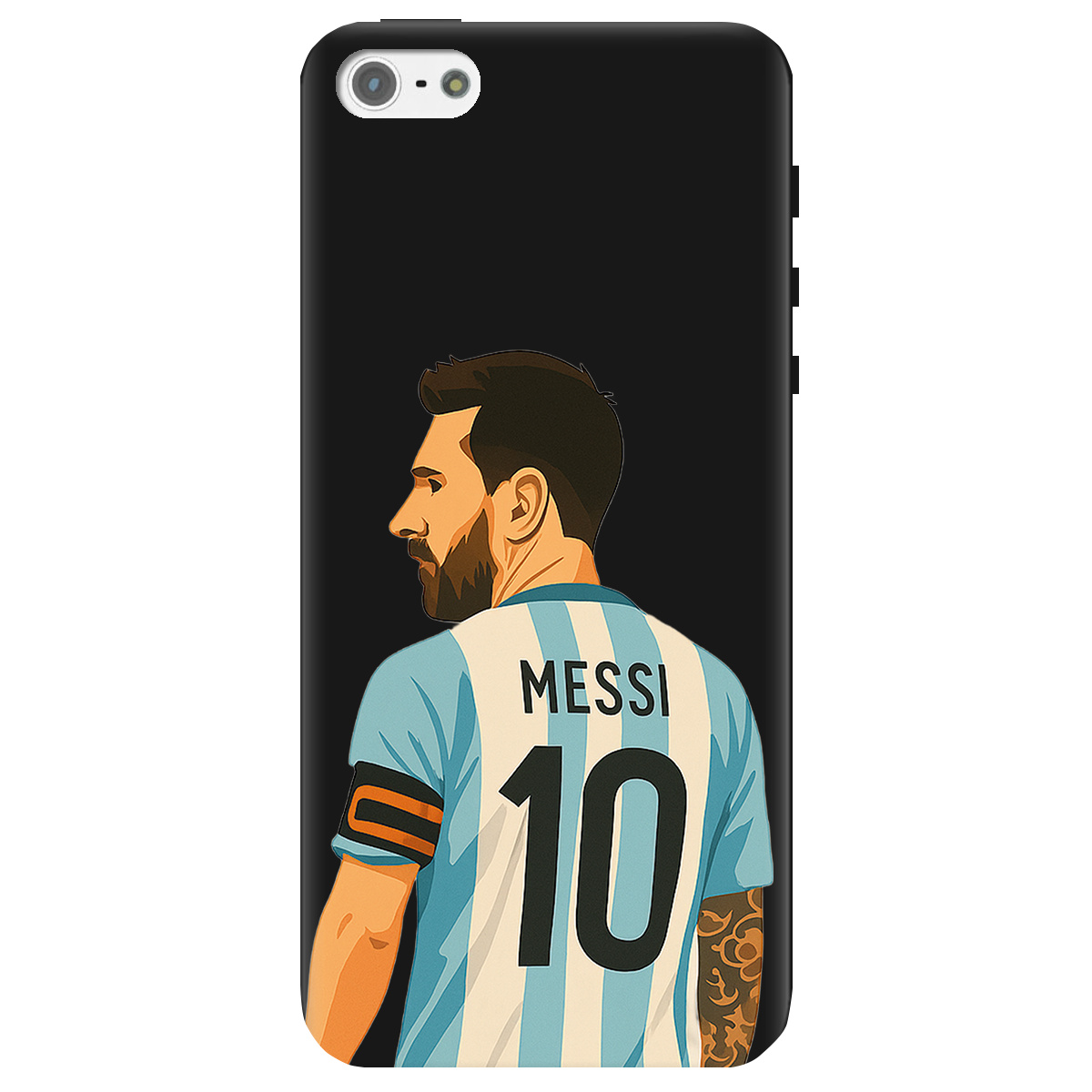 Чохол для Apple iPhone 5/5S чорний матовий soft touch Messi - фото 1 - Чохли для телефонів