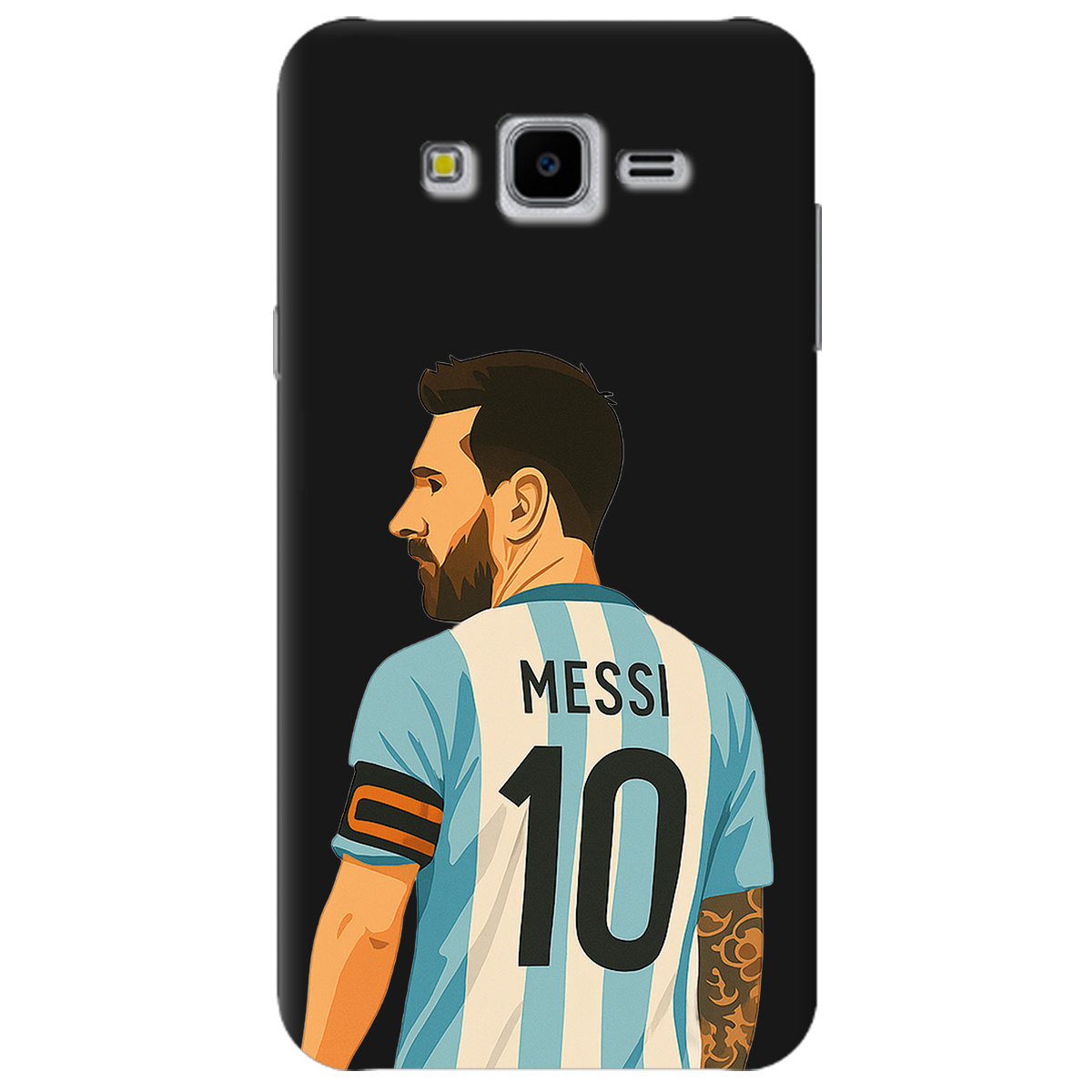Чохол для Samsung Galaxy J7 Neo J701F/DS чорний матовий soft touch Messi - фото 1 - Чохли для телефонів