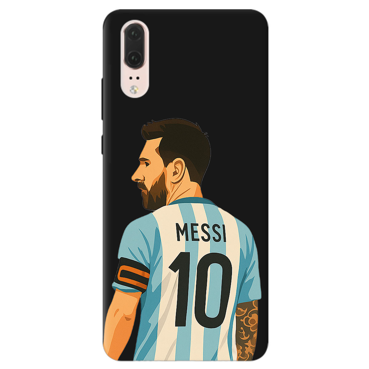 Чохол для Huawei P20 чорний матовий soft touch Messi - фото 1 Чохол для Huawei P20 чорний матовий soft touch Messi - фото 1 - Чохли для телефонів