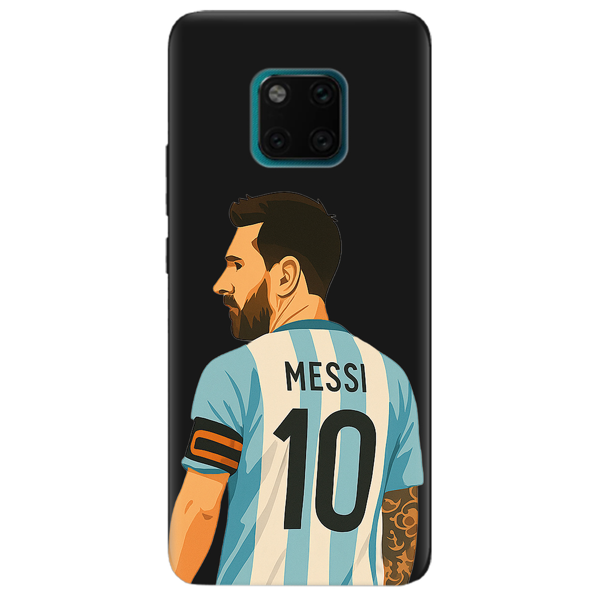 Чехол для Huawei Mate 20 Pro черный матовый soft touch Messi - фото 1 - Чехлы для телефонов