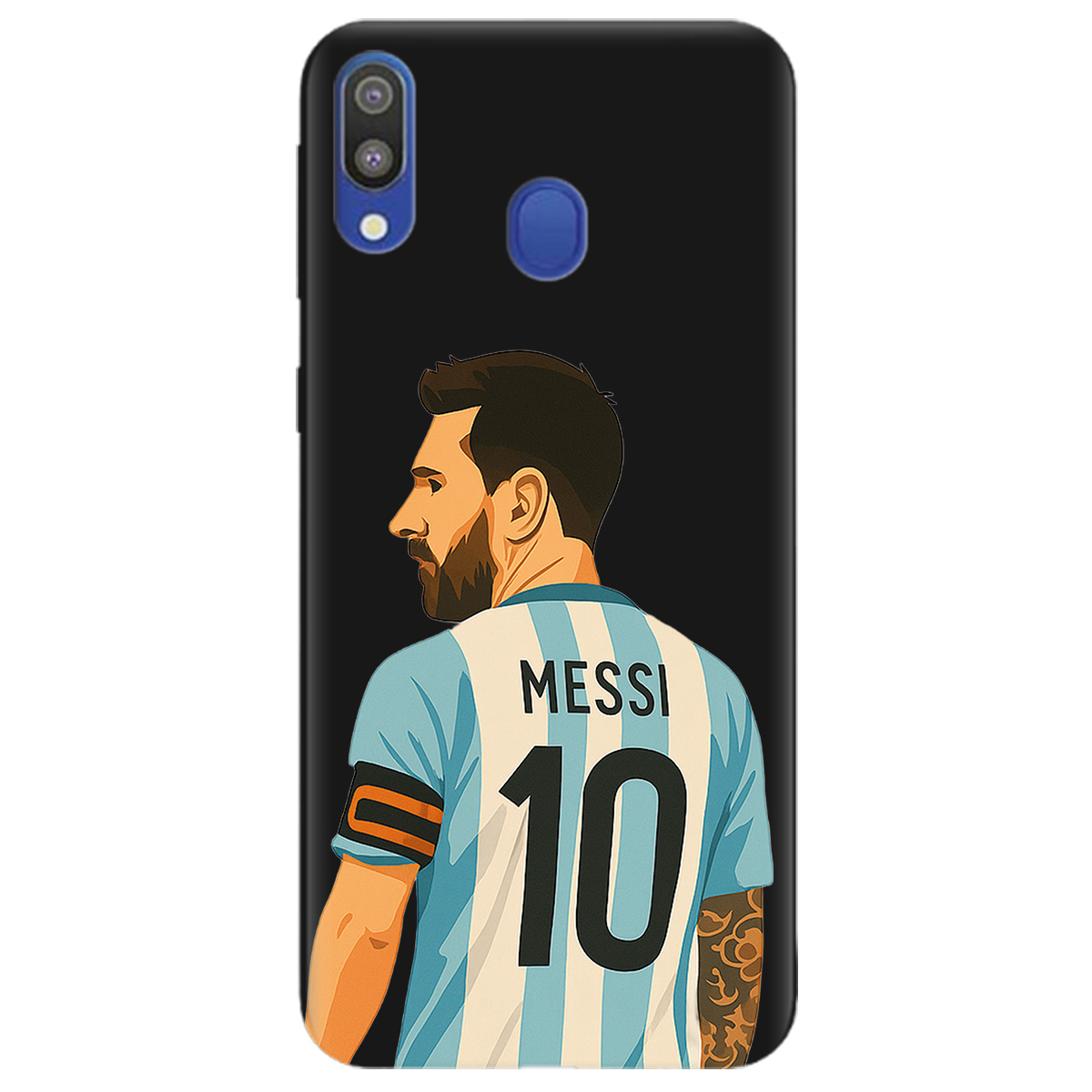 Чохол для Samsung Galaxy M20 чорний матовий soft touch Messi - фото 1 - Чохли для телефонів