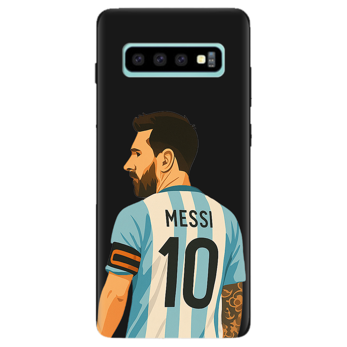 Чохол для Samsung Galaxy S10 Plus чорний матовий soft touch Messi - фото 1 - Чохли для телефонів