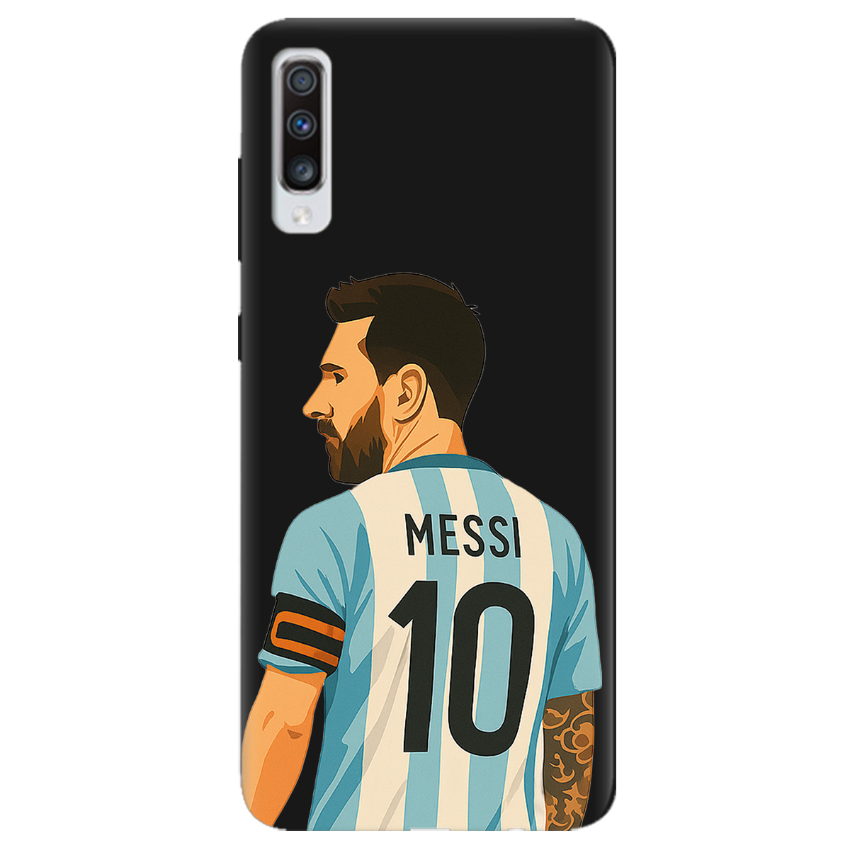 Чехол для Samsung Galaxy A70 черный матовый soft touch Messi - фото 1 Чехол для Samsung Galaxy A70 черный матовый soft touch Messi - фото 1 - Чехлы для телефонов