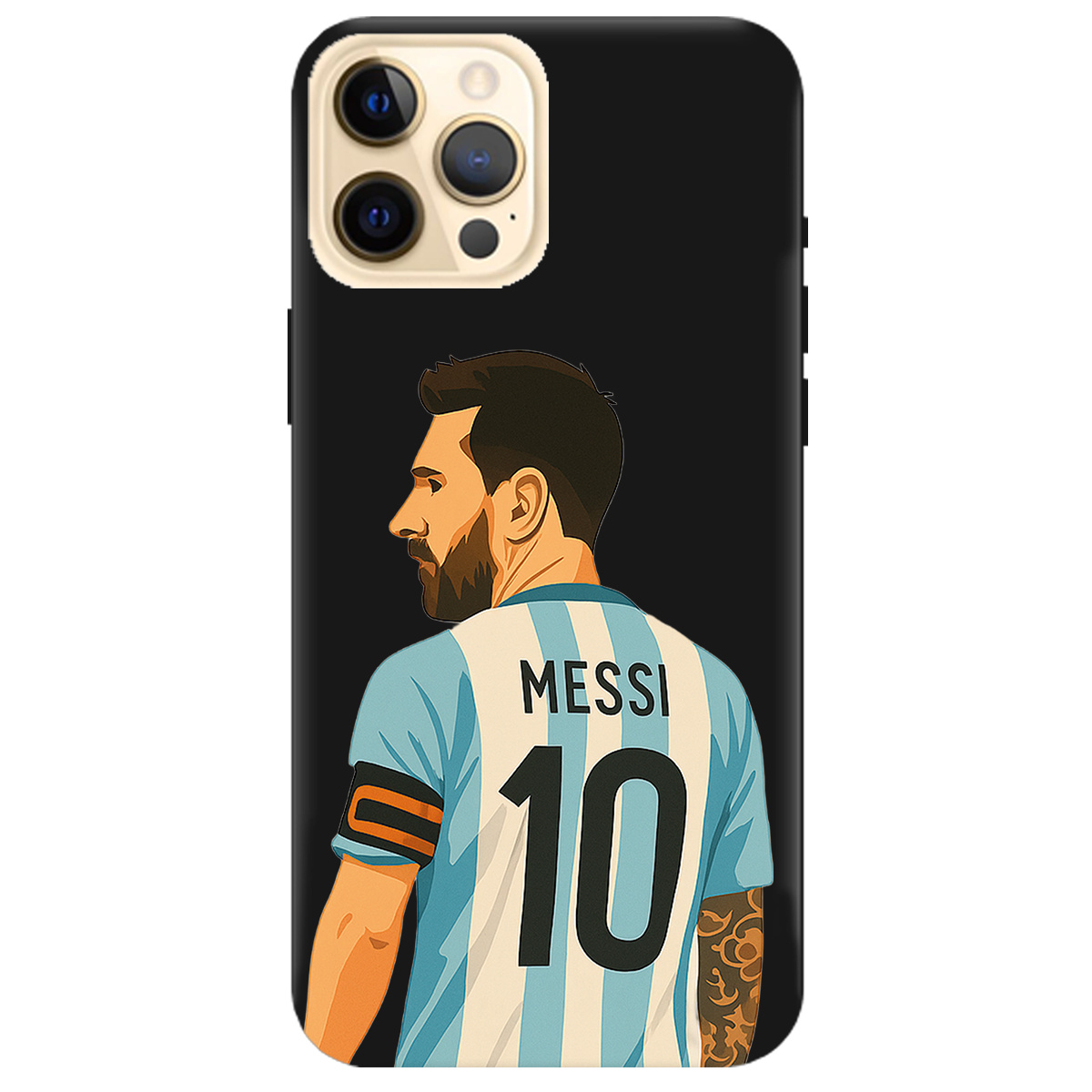 Чехол для Apple iPhone 12 Pro Max черный матовый soft touch Messi - фото 1 - Чехлы для телефонов