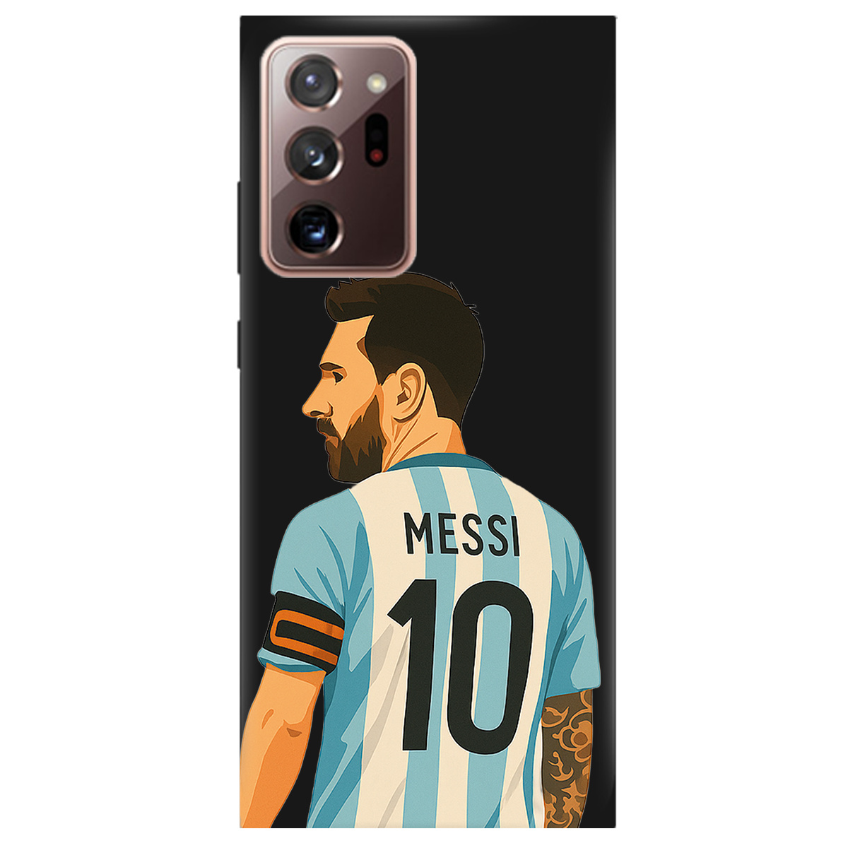 Чехол для Samsung Galaxy Note 20 Ultra черный матовый soft touch Messi - фото 1 - Чехлы для телефонов