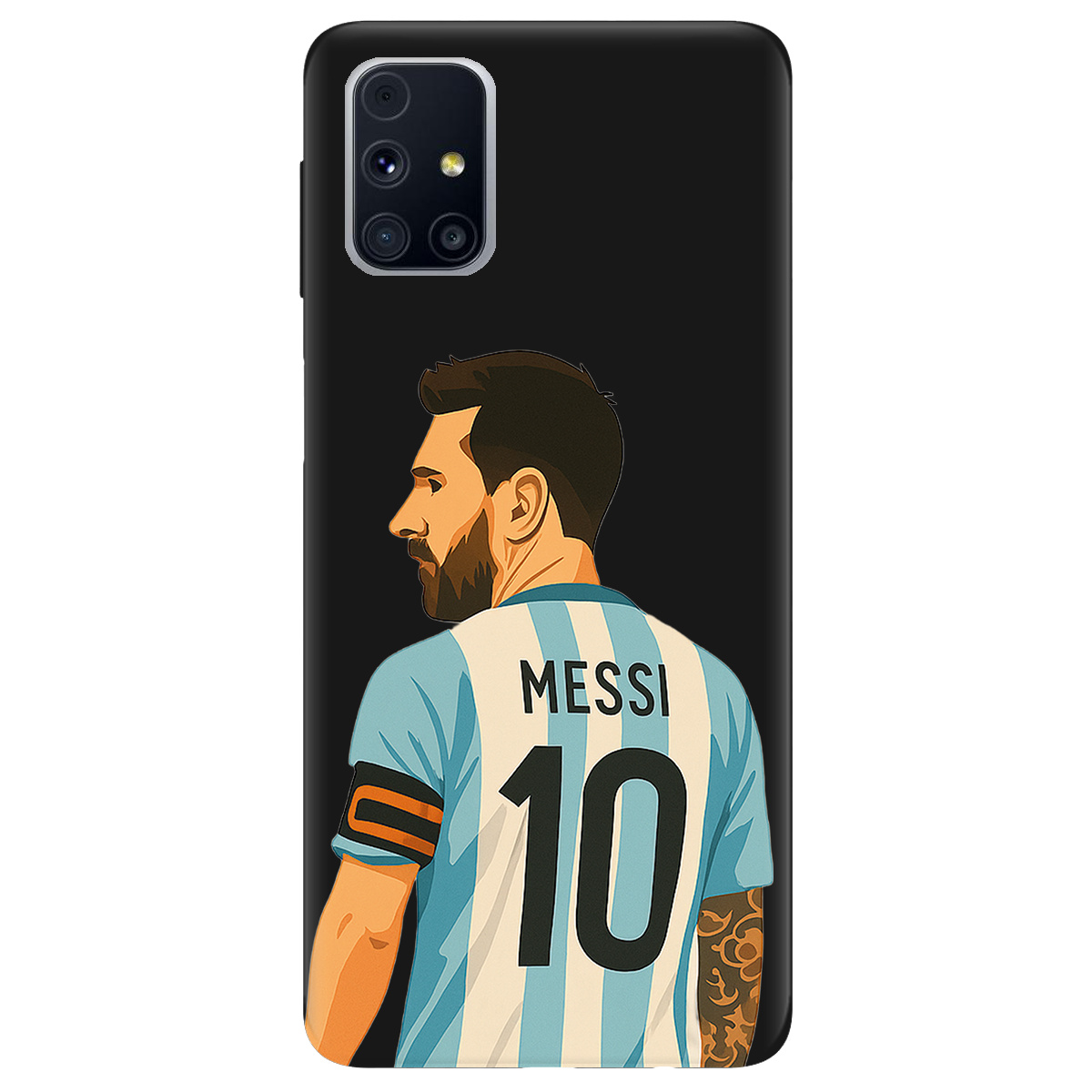Чехол для Samsung Galaxy M31s черный матовый soft touch Messi - фото 1 - Чехлы для телефонов