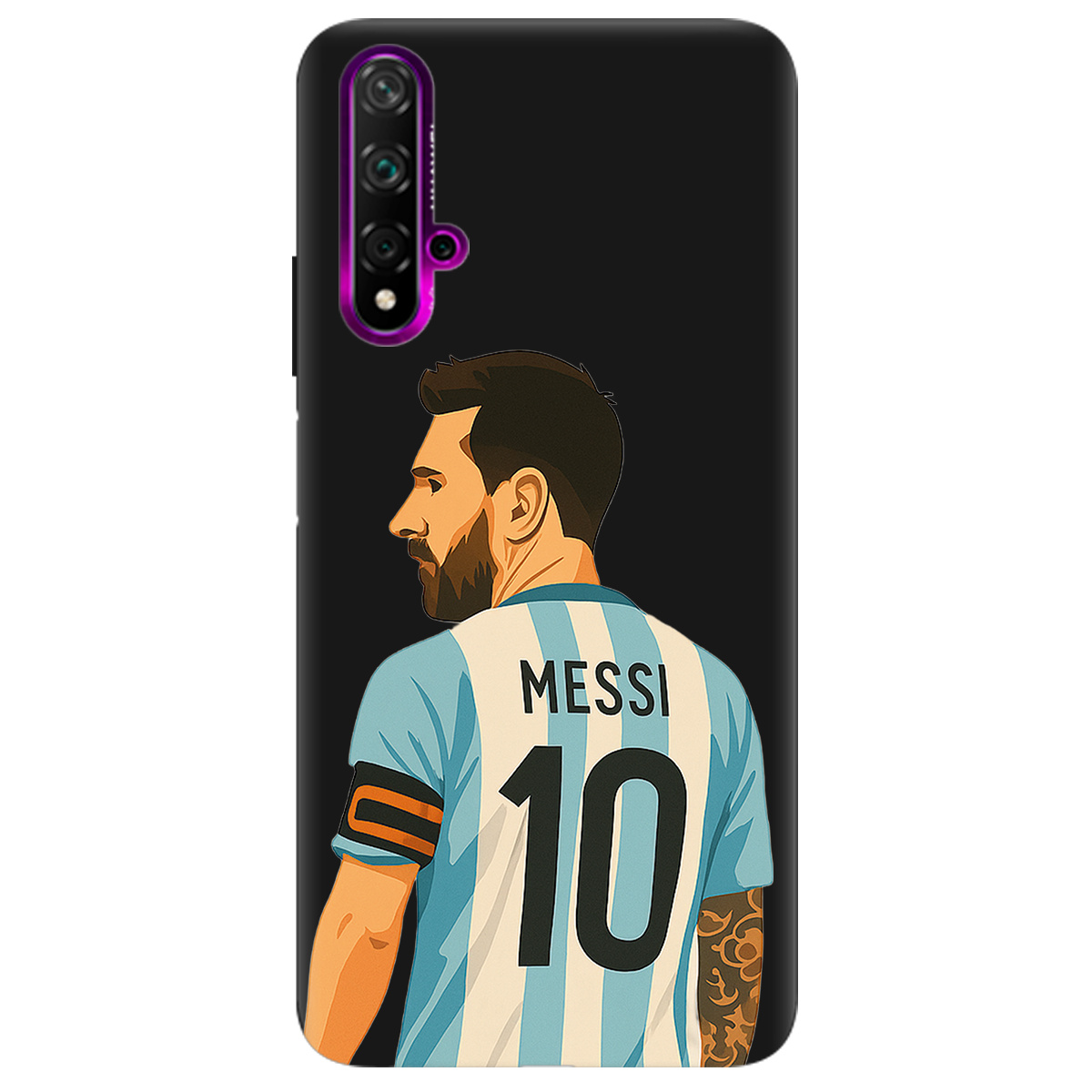 Чехол для Huawei Nova 5T черный матовый soft touch Messi - фото 1 - Чехлы для телефонов