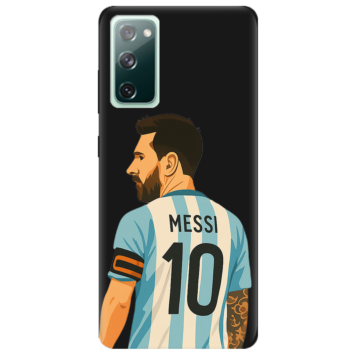 Чехол для Samsung Galaxy S20 FE черный матовый soft touch Messi - фото 1 - Чехлы для телефонов