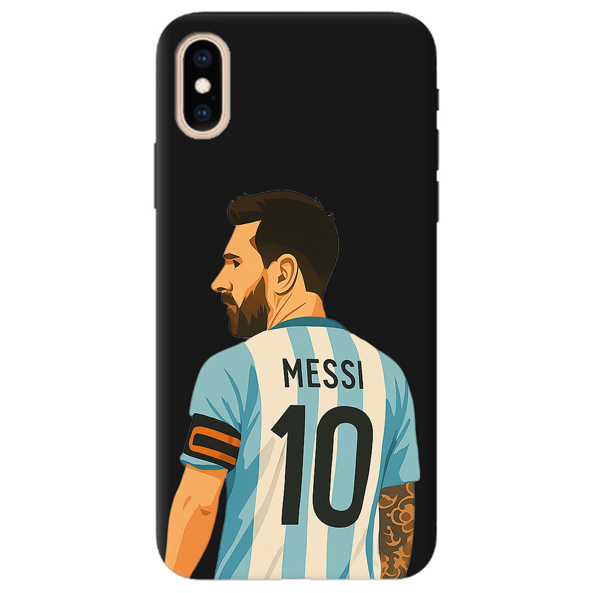 Чохол для Apple iPhone XS Max чорний матовий soft touch Messi - фото 1 Чохол для Apple iPhone XS Max чорний матовий soft touch Messi - фото 1 - Чохли для телефонів
