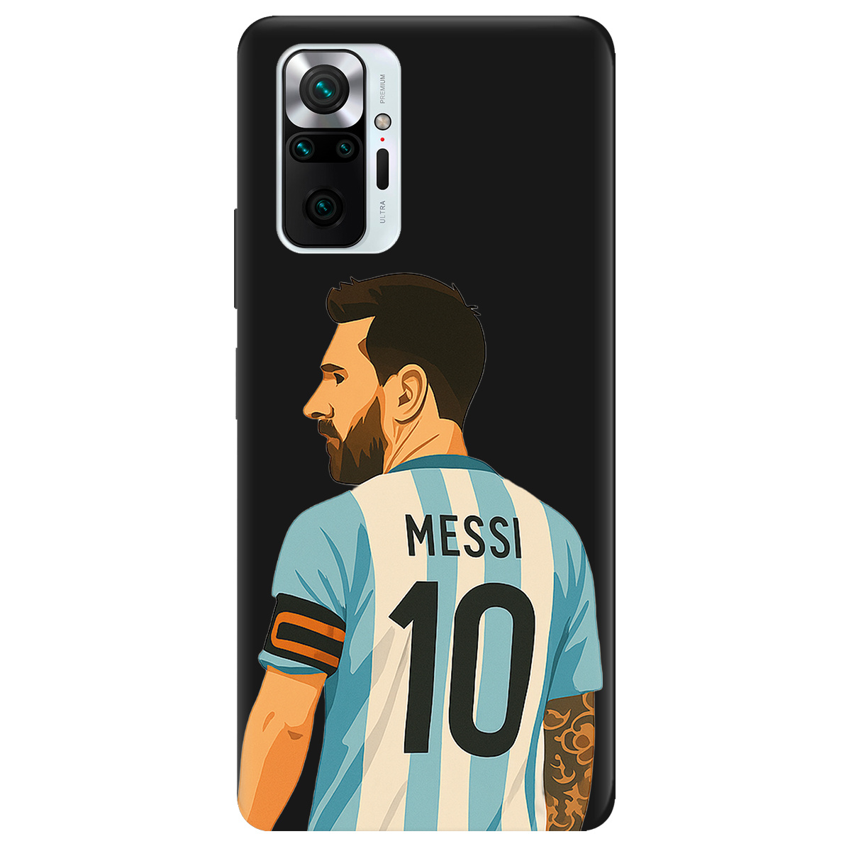 Чохол для Xiaomi Redmi Note 10 Pro чорний матовий soft touch Messi - фото 1 - Чохли для телефонів