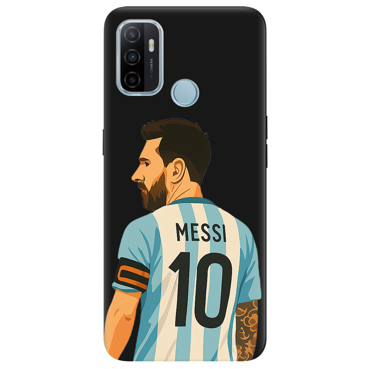 Чехол для Oppo A53/ A32/ A33 черный матовый soft touch Messi - фото 1 - Чехлы для телефонов