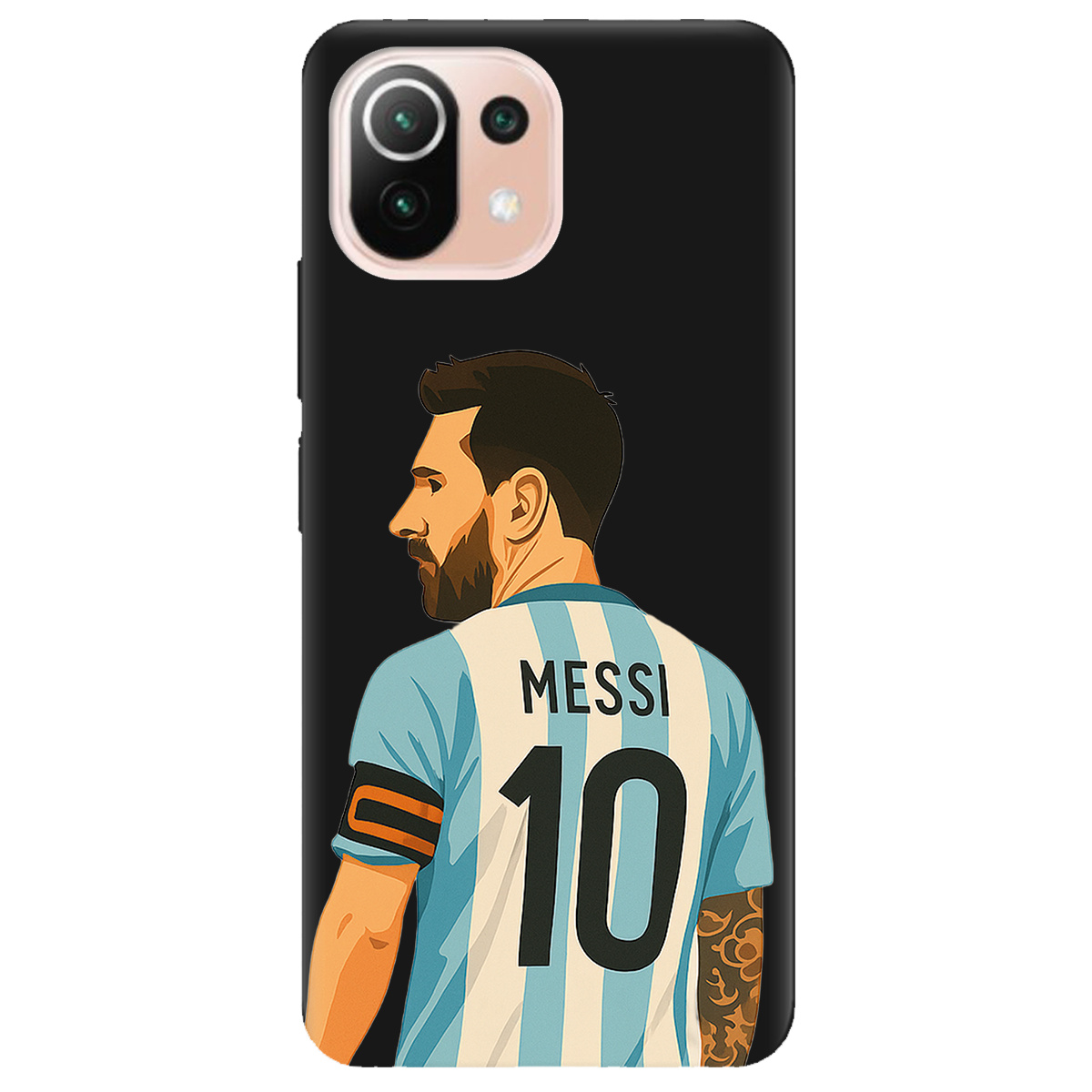 Чохол для Xiaomi Mi 11 lite чорний матовий soft touch Messi - фото 1 - Чохли для телефонів