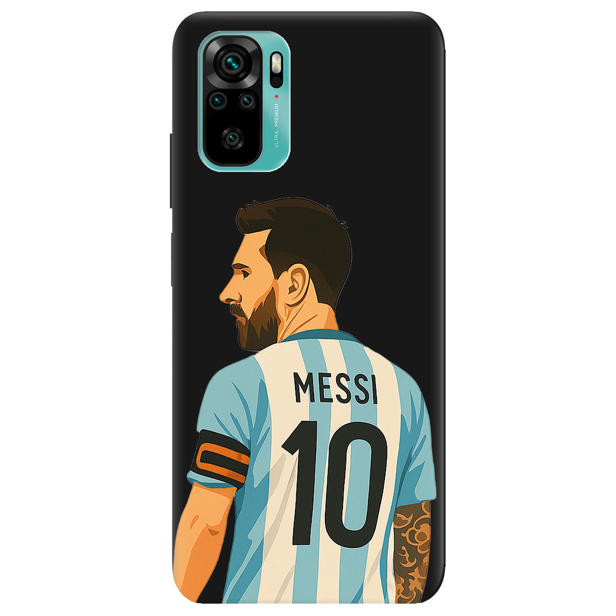 Чехол для Xiaomi Redmi Note 10s черный матовый soft touch Messi - фото 1 - Чехлы для телефонов