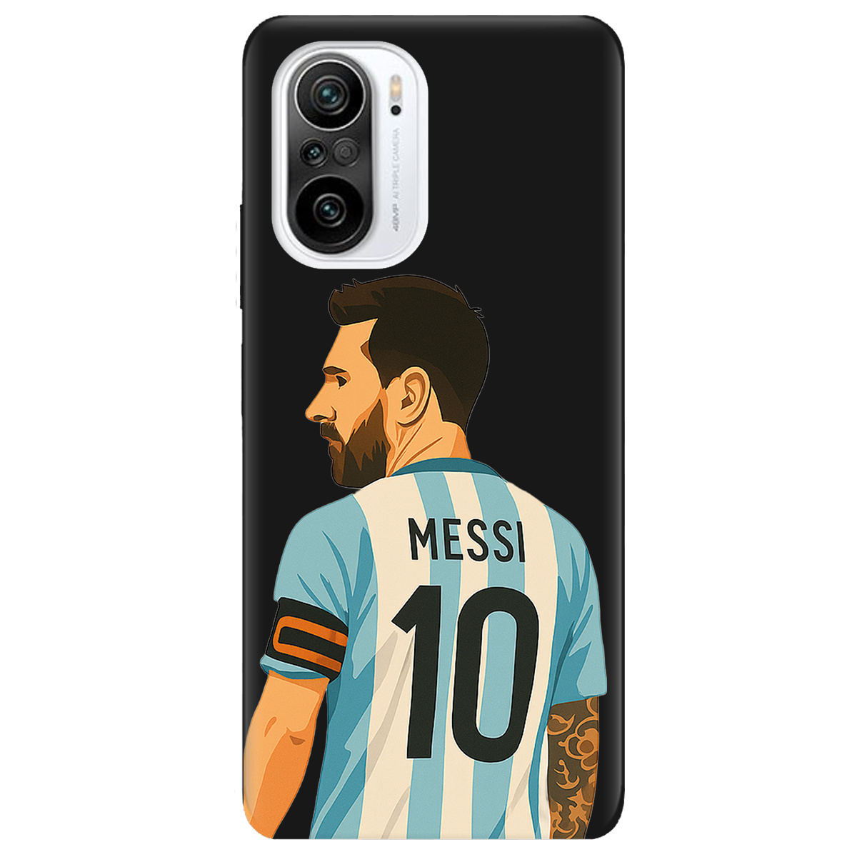 Чехол для Xiaomi Poco F3 черный матовый soft touch Messi - фото 1 - Чехлы для телефонов
