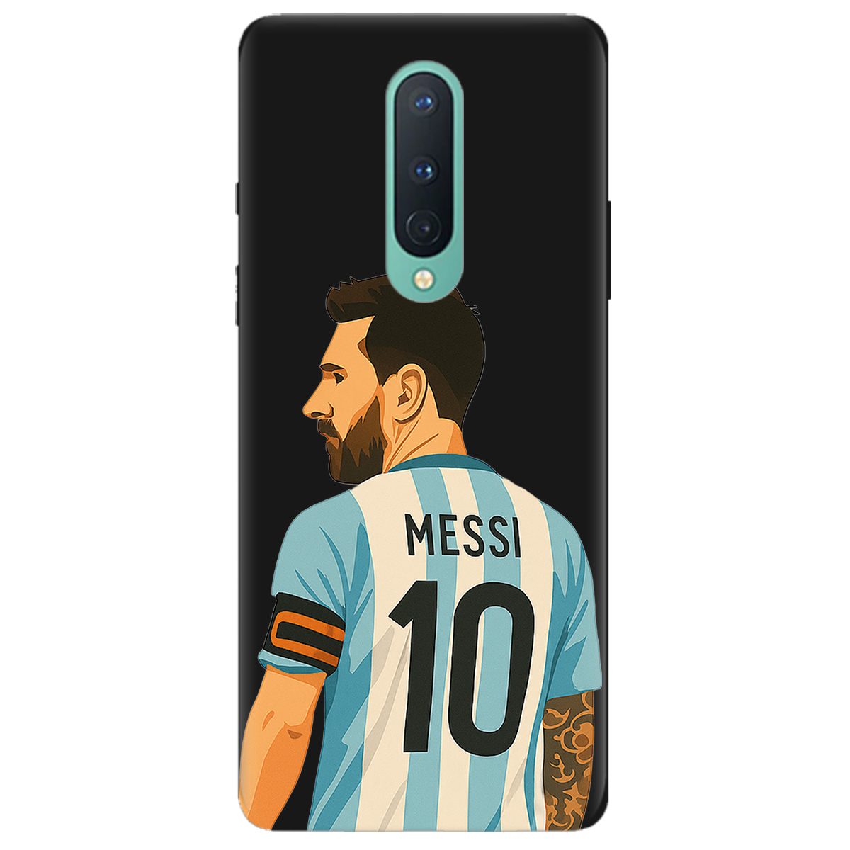 Чехол для OnePlus 8 черный матовый soft touch Messi - фото 1 - Чехлы для телефонов