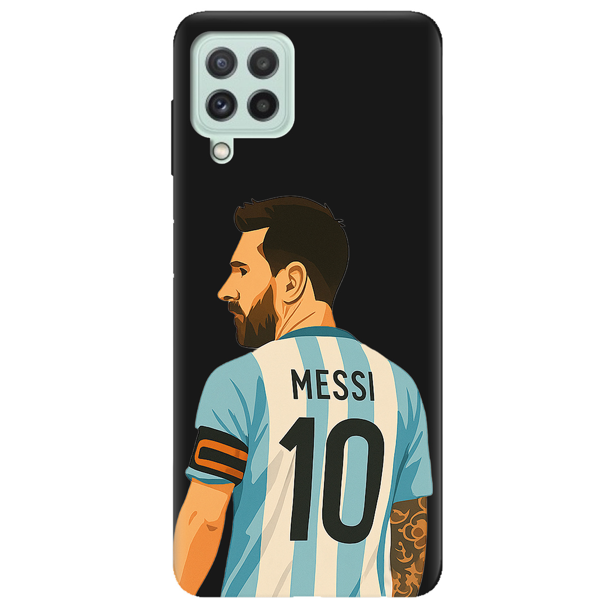 Чехол для Samsung Galaxy M32 черный матовый soft touch Messi - фото 1 - Чехлы для телефонов