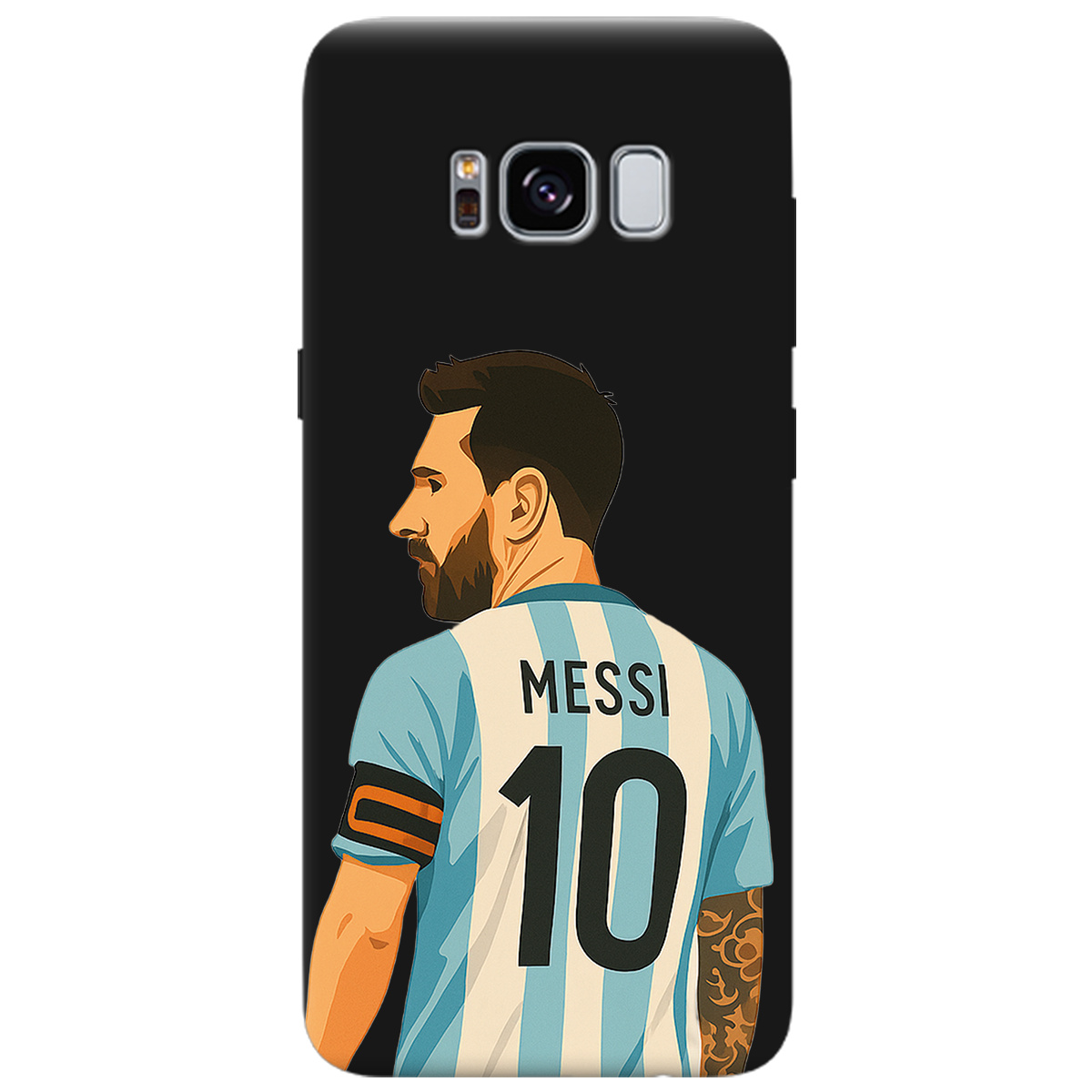 Чехол для Samsung Galaxy S8 черный матовый soft touch Messi - фото 1 - Чехлы для телефонов