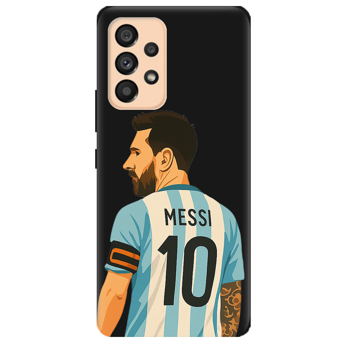 Чохол для Samsung Galaxy A53 чорний матовий soft touch Messi - фото 1 Чохол для Samsung Galaxy A53 чорний матовий soft touch Messi - фото 1 - Чохли для телефонів