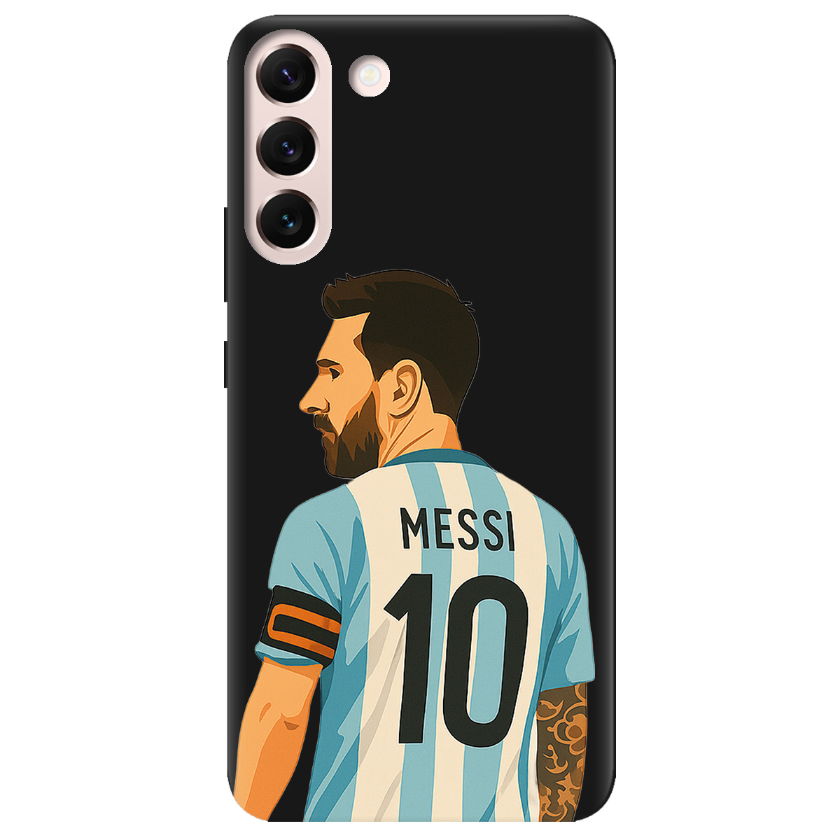 Чохол для Samsung Galaxy S22 Plus чорний матовий soft touch Messi - фото 1 - Чохли для телефонів