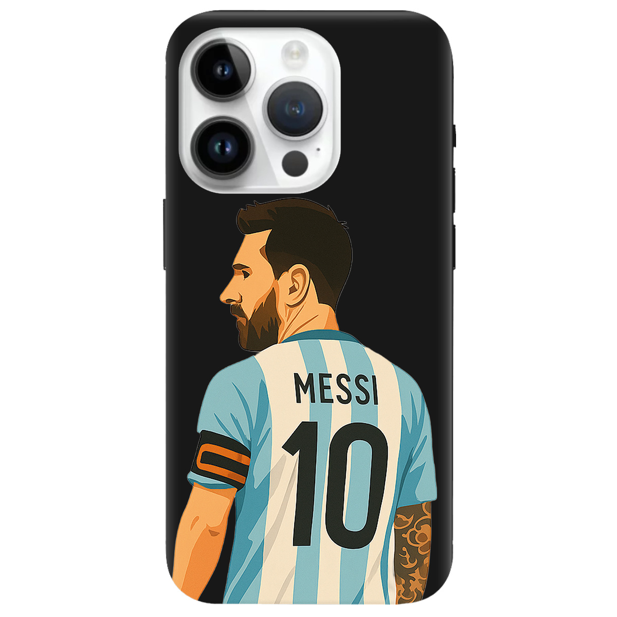 Чехол для Apple iPhone 14 Pro Max черный матовый soft touch Messi - фото 1 - Чехлы для телефонов