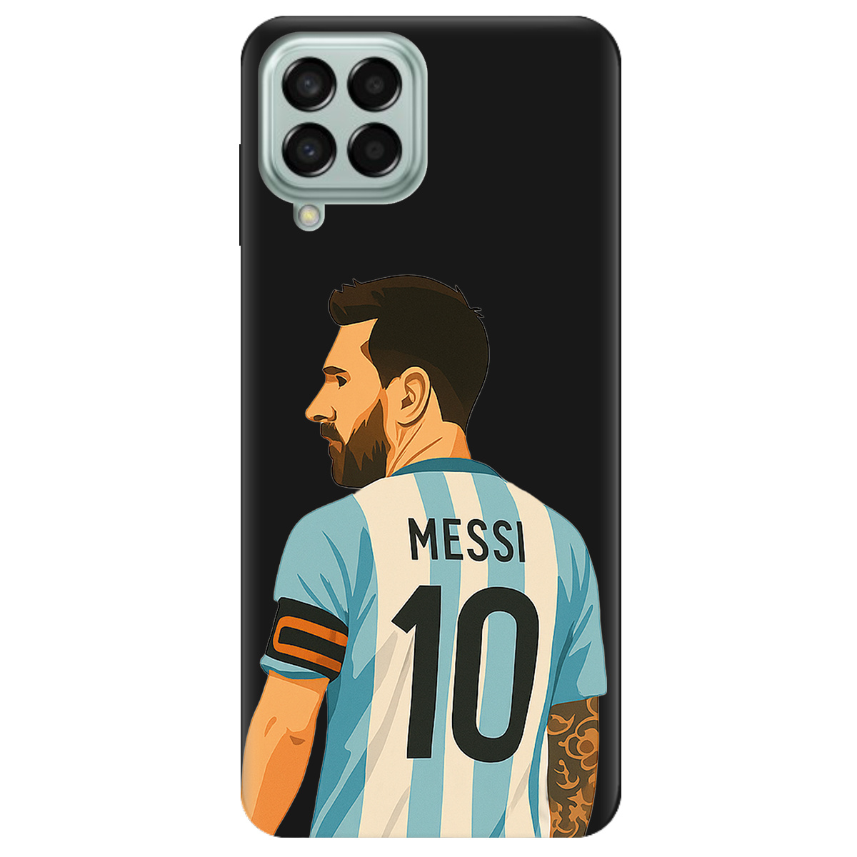 Чохол для Samsung Galaxy M53 чорний матовий soft touch Messi - фото 1 Чохол для Samsung Galaxy M53 чорний матовий soft touch Messi - фото 1 - Чохли для телефонів