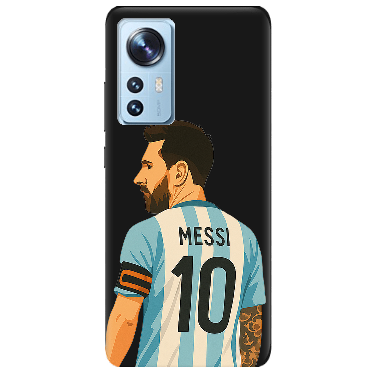 Чехол для Xiaomi 12 черный матовый soft touch Messi - фото 1 - Чехлы для телефонов