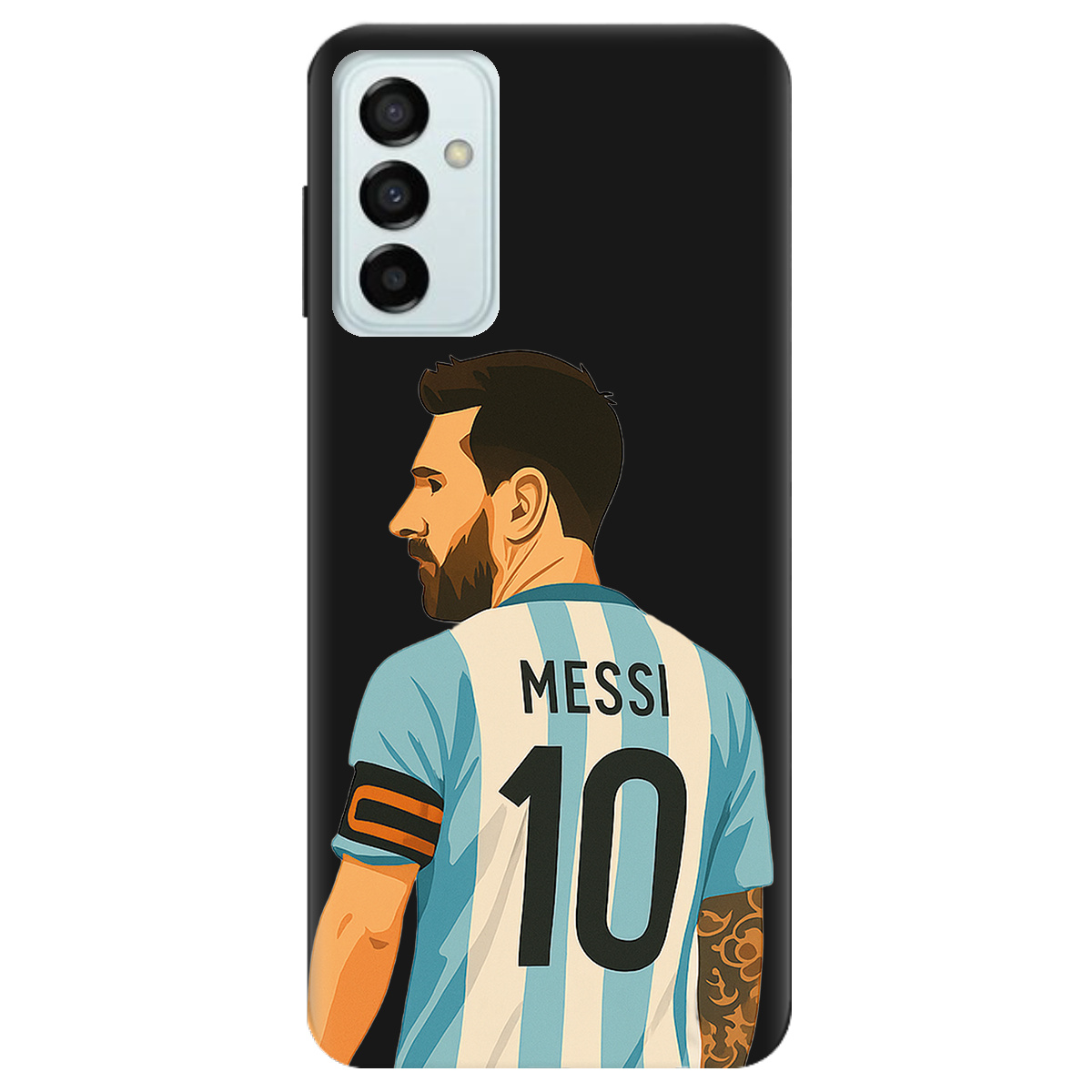 Чехол для Samsung Galaxy M13 4G черный матовый soft touch Messi - фото 1 - Чехлы для телефонов