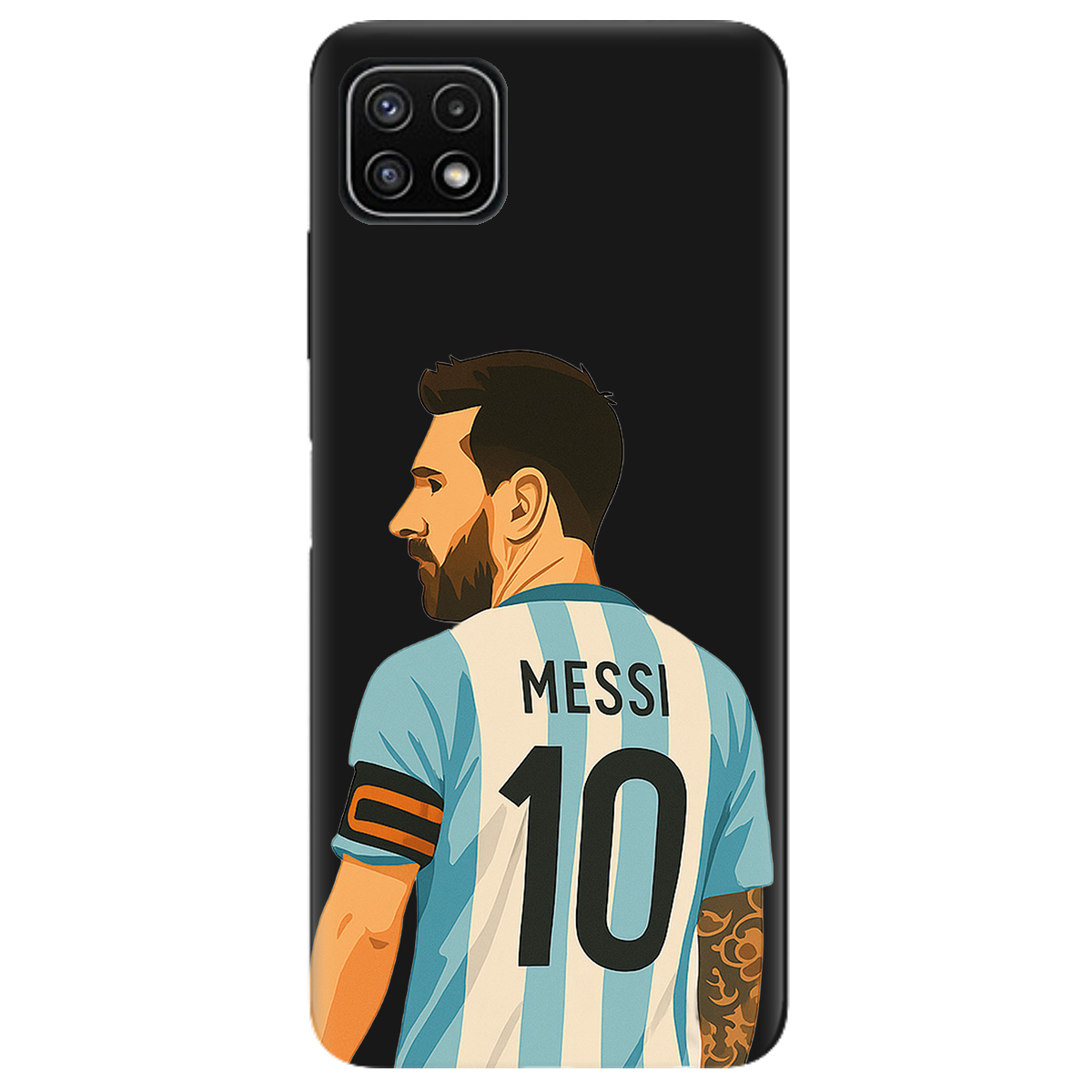 Чехол для Samsung Galaxy A22 5G черный матовый soft touch Messi - фото 1 Чехол для Samsung Galaxy A22 5G черный матовый soft touch Messi - фото 1 - Чехлы для телефонов