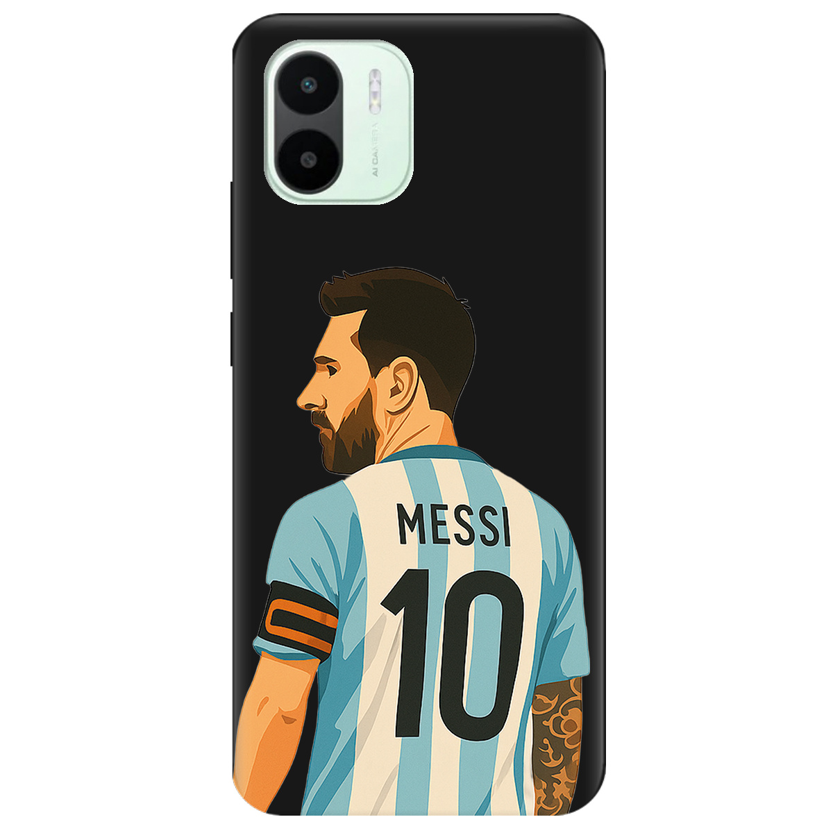 Чехол для Xiaomi Redmi A2 черный матовый soft touch Messi - фото 1 - Чехлы для телефонов