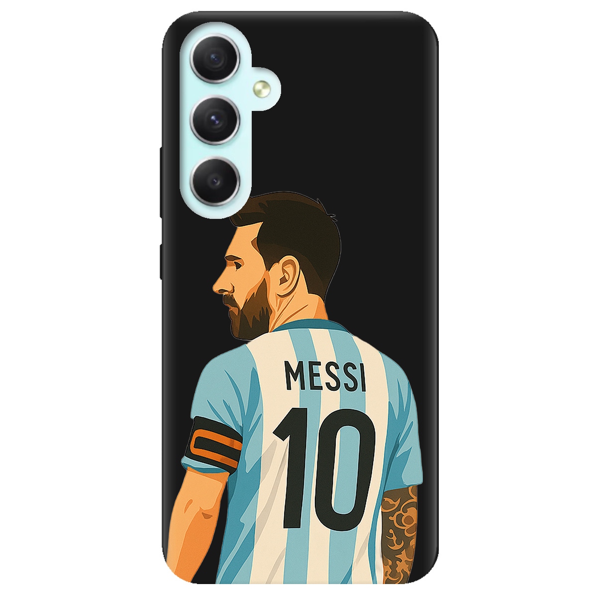 Чохол для Samsung Galaxy A34 чорний матовий soft touch Messi - фото 1 - Чохли для телефонів