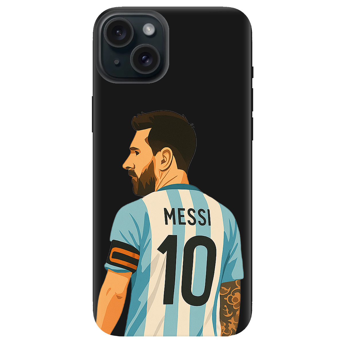Чохол для Apple iPhone 15 чорний матовий soft touch Messi - фото 1 Чохол для Apple iPhone 15 чорний матовий soft touch Messi - фото 1 - Чохли для телефонів
