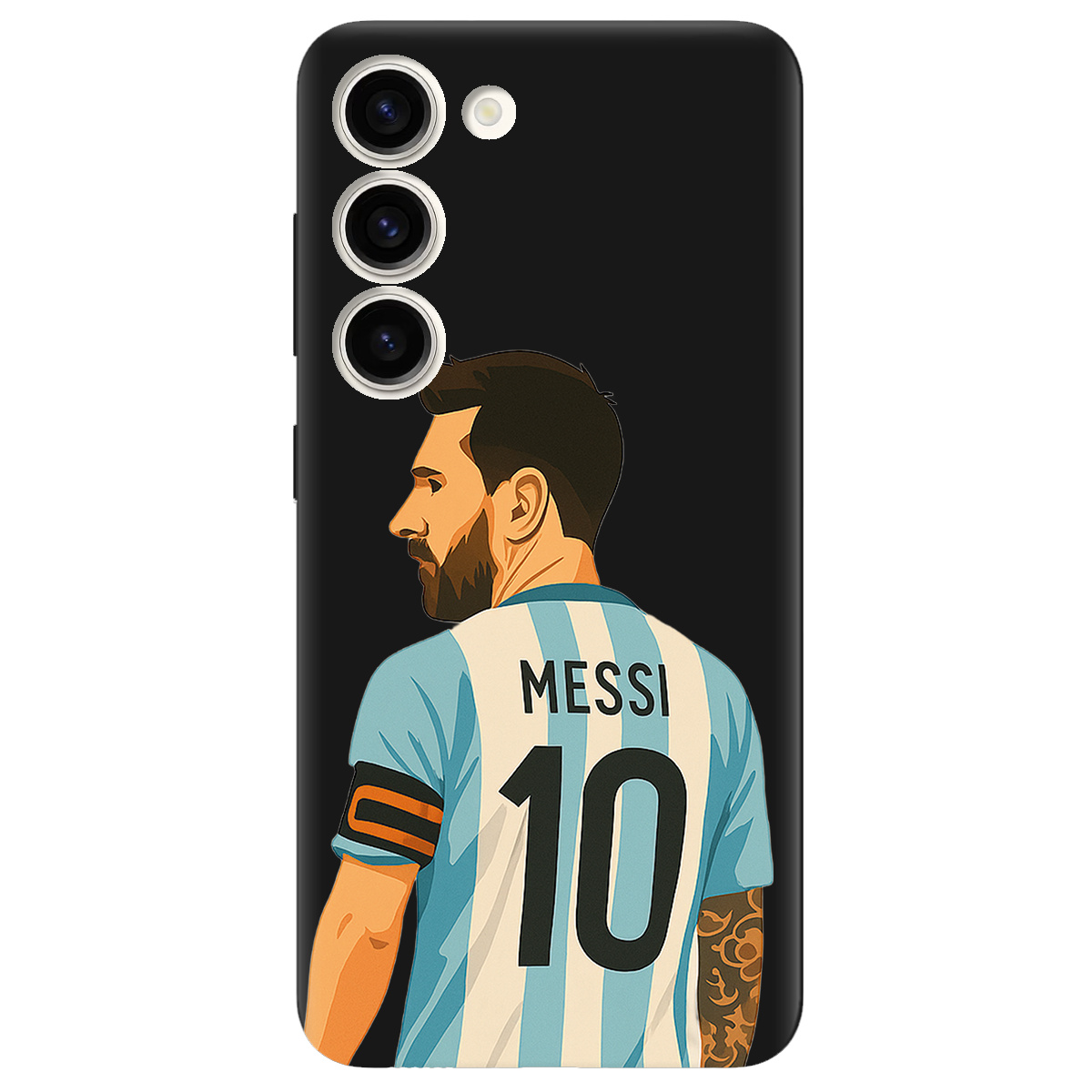 Чохол для Samsung Galaxy S23 Plus чорний матовий soft touch Messi - фото 1 - Чохли для телефонів
