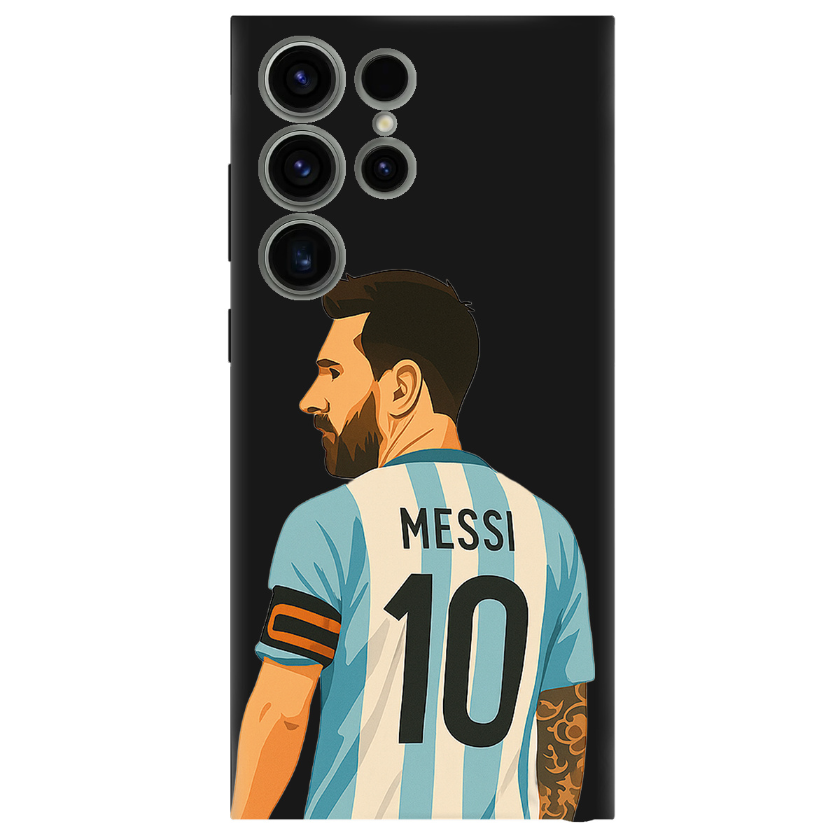 Чехол для Samsung Galaxy S23 Ultra черный матовый soft touch Messi - фото 1 - Чехлы для телефонов