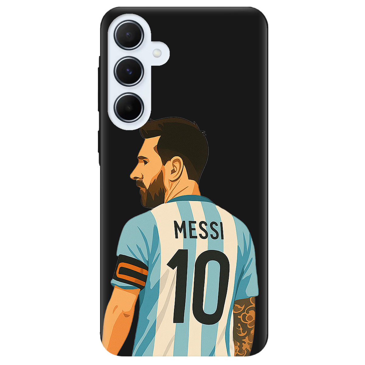 Чехол для Samsung Galaxy A55 черный матовый soft touch Messi - фото 1 - Чехлы для телефонов